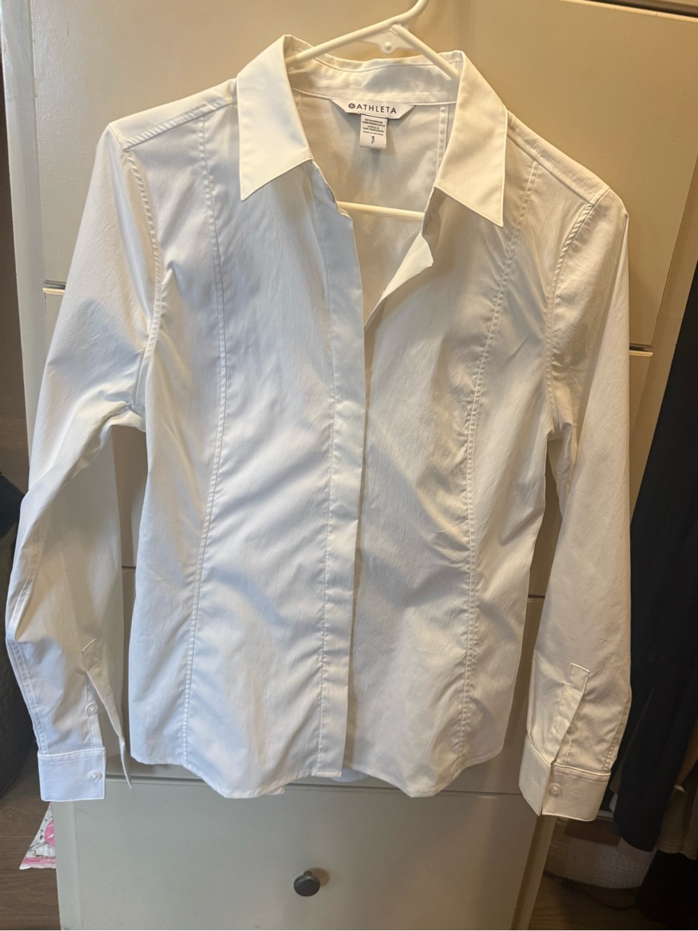 Athleta White Button-Up Shirt